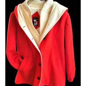 Vintage Wool Hooded‎ Preppy Mackintosh Vestcoat Women's Size 12